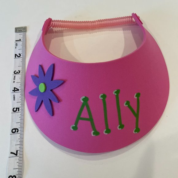 GIRLS SUN VISOR PINK FOAM “ALLY” WITH ADJUSTABLE PULL STRAP - Picture 4 of 4